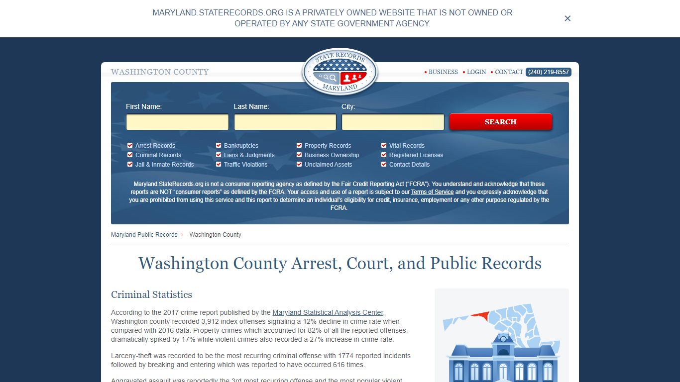 Washington County Arrest, Court, and Public Records